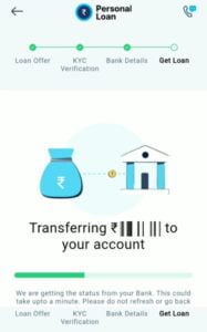 Transferring loan amount to your account in Paytm