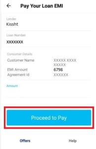 Kissht loan amount details in paytm app
