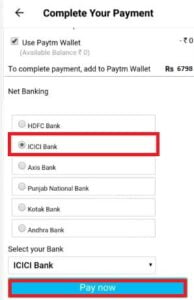 Selecting bank account for Kissht EMI