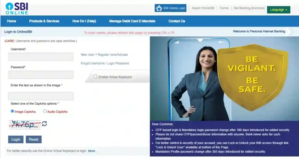 how to check kyc status in sbi online