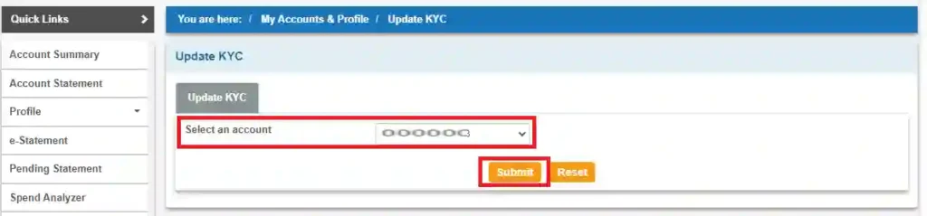 how to check kyc status in sbi online