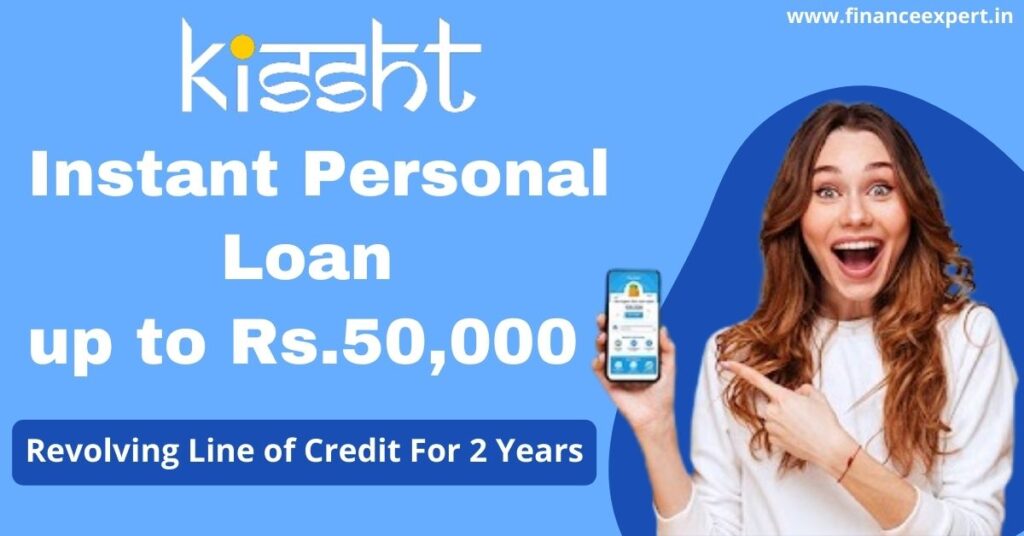 Woman showing Kissht instant personal loan