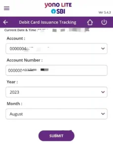 SBI Debit Card Tracking